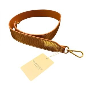 NWT Clearly Gold Metallic Snake Skin Purse Strap